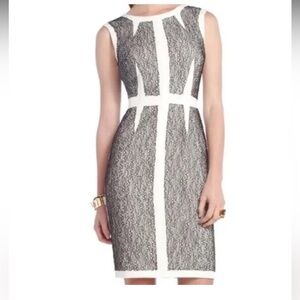 BCBGMaxazria white black lace dress